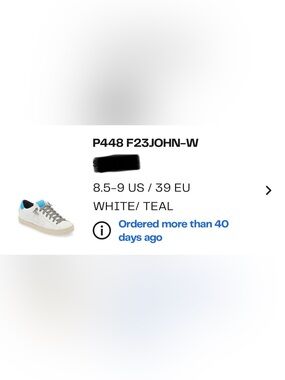 P448 White Sneakers with Blue Heel Accent and Black Insole